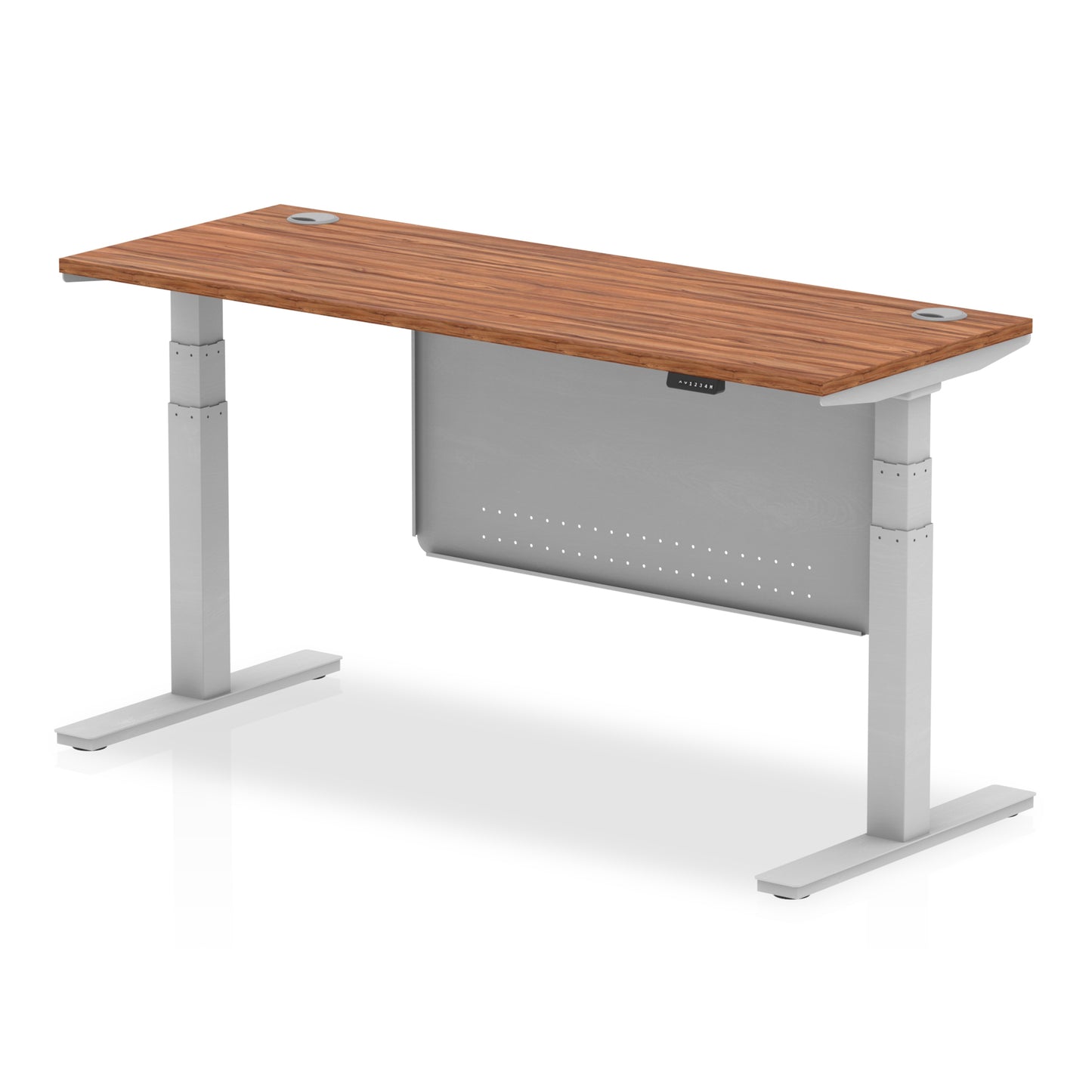 Air Height Adjustable Slimline Desk With Cable Ports With Steel Modesty Panel