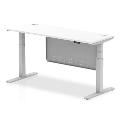 Air Height Adjustable Slimline Desk With Cable Ports With Steel Modesty Panel