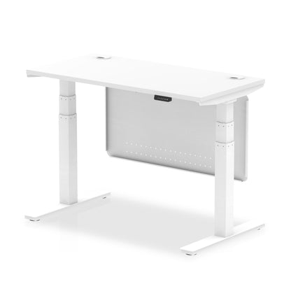 Air Height Adjustable Slimline Desk With Cable Ports With Steel Modesty Panel