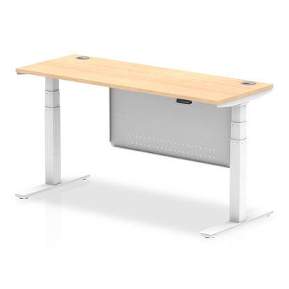 Air Height Adjustable Slimline Desk With Cable Ports With Steel Modesty Panel