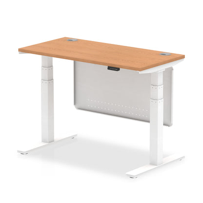 Air Height Adjustable Slimline Desk With Cable Ports With Steel Modesty Panel