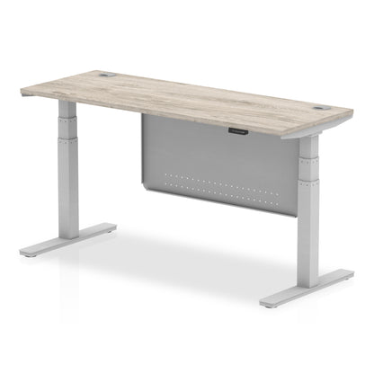 Air Height Adjustable Slimline Desk With Cable Ports With Steel Modesty Panel