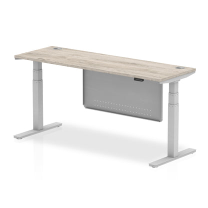 Air Height Adjustable Slimline Desk With Cable Ports With Steel Modesty Panel