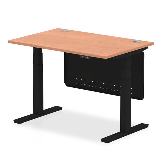 Air Height Adjustable Desk with Cable Ports with Steel Modesty Panel