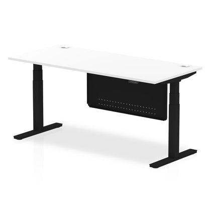 Dynamic Office Solutions AIR Height Adjustable Standing Desk with Cable Ports & Steel Modesty Panel