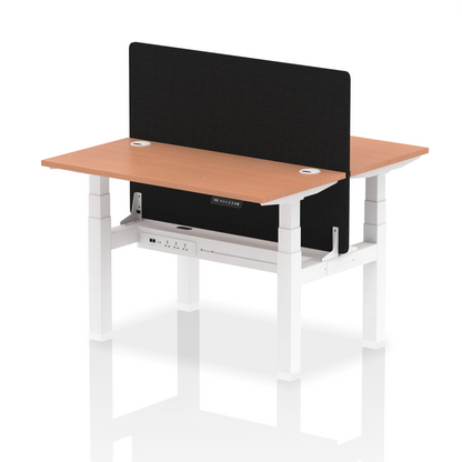 Dynamic Office Solutions Slimline Height Adjustable Standing Desk - 2 Person with Black Straight Screen