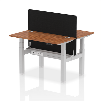 Dynamic Office Solutions Slimline Height Adjustable Standing Desk - 2 Person with Black Straight Screen