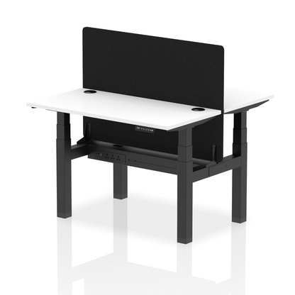 Dynamic Office Solutions Slimline Height Adjustable Standing Desk - 2 Person with Black Straight Screen