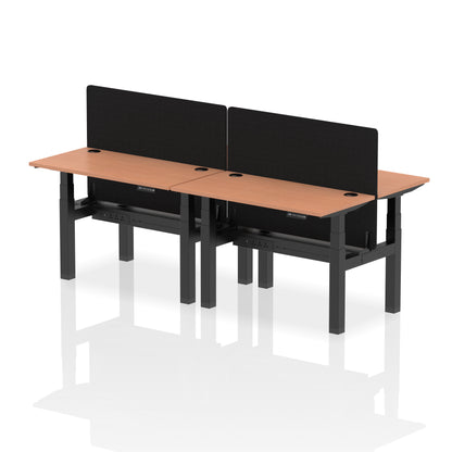 Dynamic Office Solutions Slimline Height Adjustable Standing Desk - 4 Person with Black Straight Screen