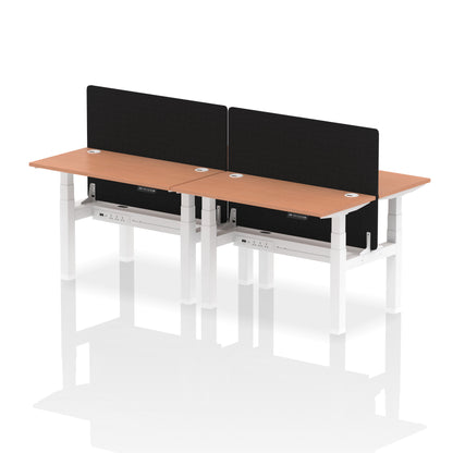 Dynamic Office Solutions Slimline Height Adjustable Standing Desk - 4 Person with Black Straight Screen