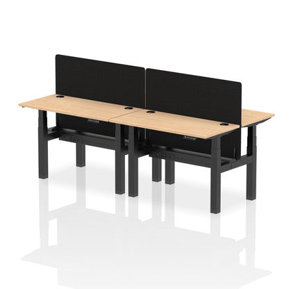 Dynamic Office Solutions Slimline Height Adjustable Standing Desk - 4 Person with Black Straight Screen