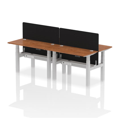 Dynamic Office Solutions Slimline Height Adjustable Standing Desk - 4 Person with Black Straight Screen