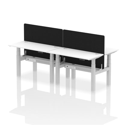 Dynamic Office Solutions Slimline Height Adjustable Standing Desk - 4 Person with Black Straight Screen