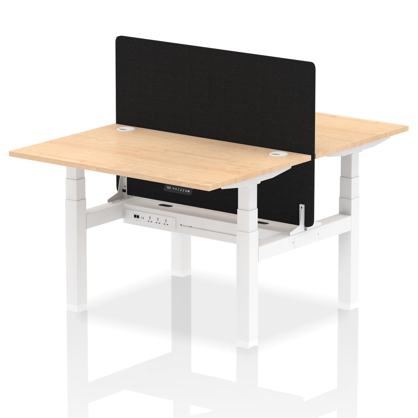 Dynamic Office Solutions Height Adjustable Standing Desk - 2 Person with Black Screen