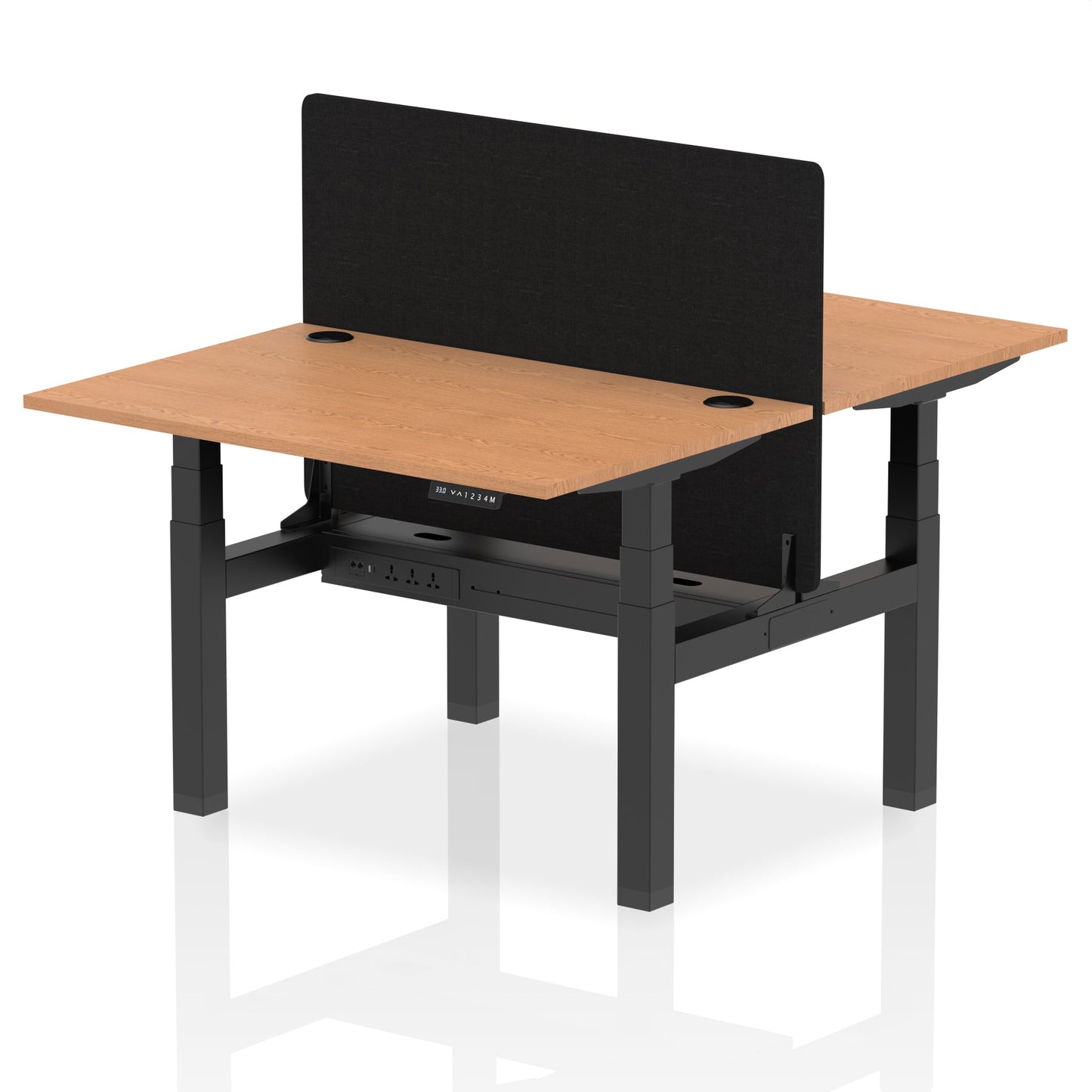 Dynamic Office Solutions Height Adjustable Standing Desk - 2 Person with Black Screen