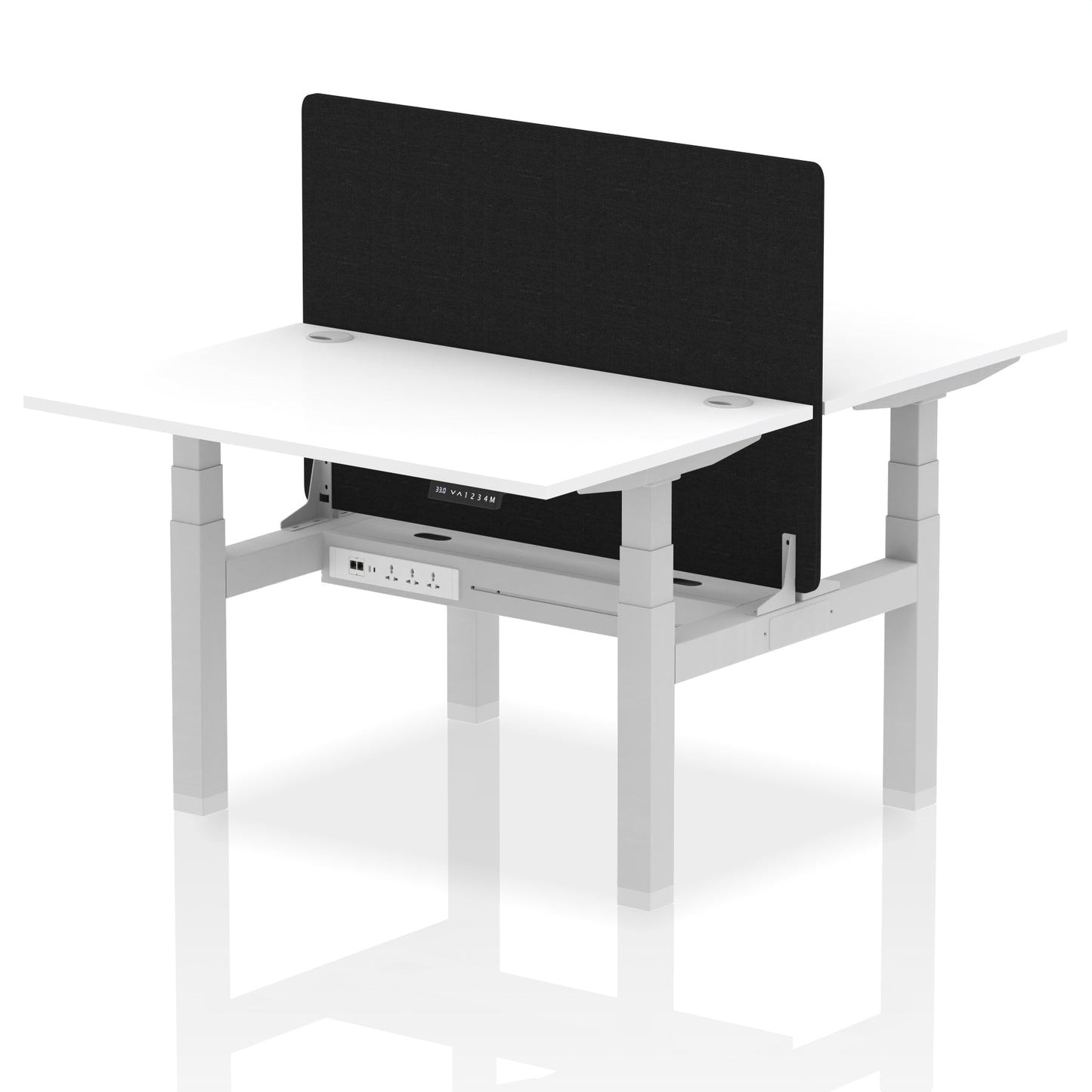 Dynamic Office Solutions Height Adjustable Standing Desk - 2 Person with Black Screen