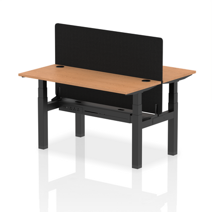 Dynamic Office Solutions Slimline Height Adjustable Standing Desk - 2 Person with Black Straight Screen