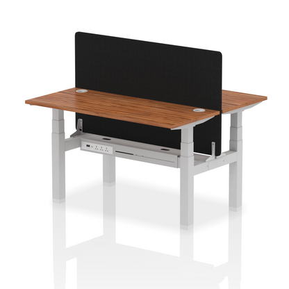 Dynamic Office Solutions Slimline Height Adjustable Standing Desk - 2 Person with Black Straight Screen