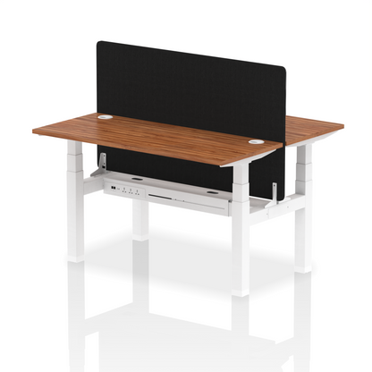 Dynamic Office Solutions Slimline Height Adjustable Standing Desk - 2 Person with Black Straight Screen