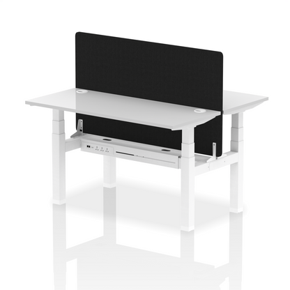 Dynamic Office Solutions Slimline Height Adjustable Standing Desk - 2 Person with Black Straight Screen