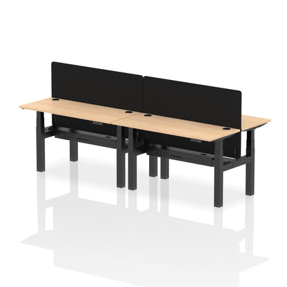 Dynamic Office Solutions Slimline Height Adjustable Standing Desk - 4 Person with Black Straight Screen