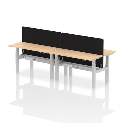 Dynamic Office Solutions Slimline Height Adjustable Standing Desk - 4 Person with Black Straight Screen