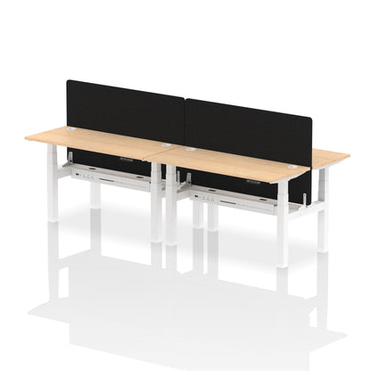 Dynamic Office Solutions Slimline Height Adjustable Standing Desk - 4 Person with Black Straight Screen