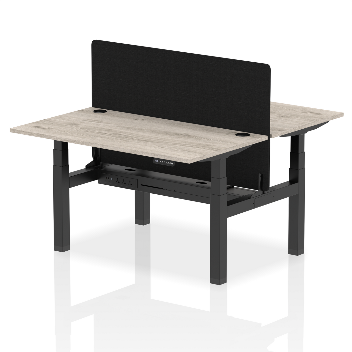 Dynamic Office Solutions Height Adjustable Standing Desk - 2 Person with Black Screen