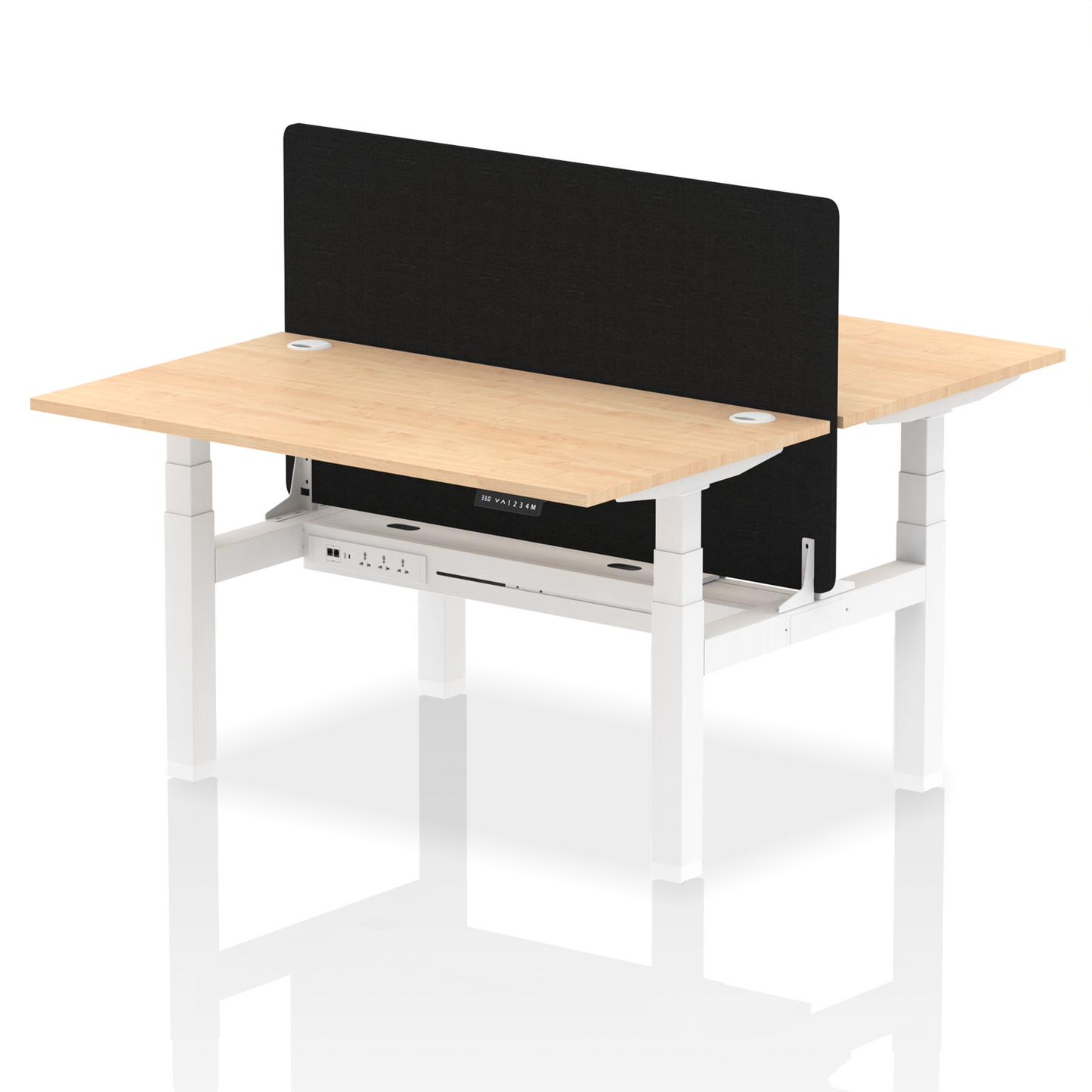 Dynamic Office Solutions Height Adjustable Standing Desk - 2 Person with Black Screen