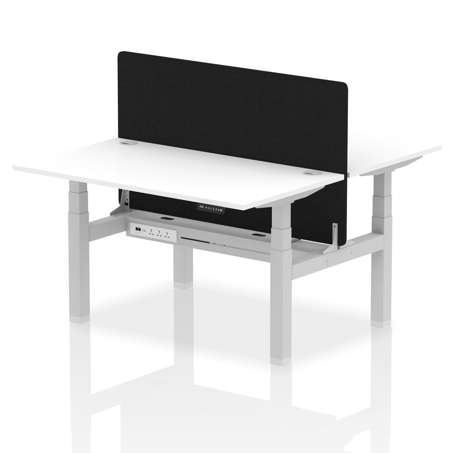 Dynamic Office Solutions Height Adjustable Standing Desk - 2 Person with Black Screen