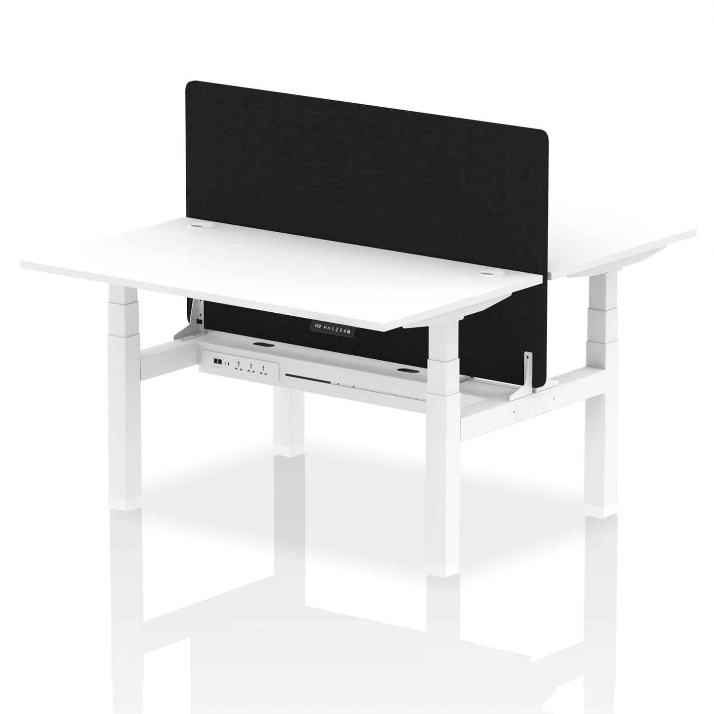 Dynamic Office Solutions Height Adjustable Standing Desk - 2 Person with Black Screen