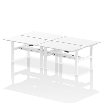 Air Back-to-Back Height Adjustable Bench Desk - 4 Person