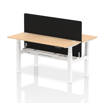 Dynamic Office Solutions Slimline Height Adjustable Standing Desk - 2 Person with Black Straight Screen