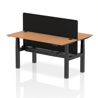 Dynamic Office Solutions Slimline Height Adjustable Standing Desk - 2 Person with Black Straight Screen