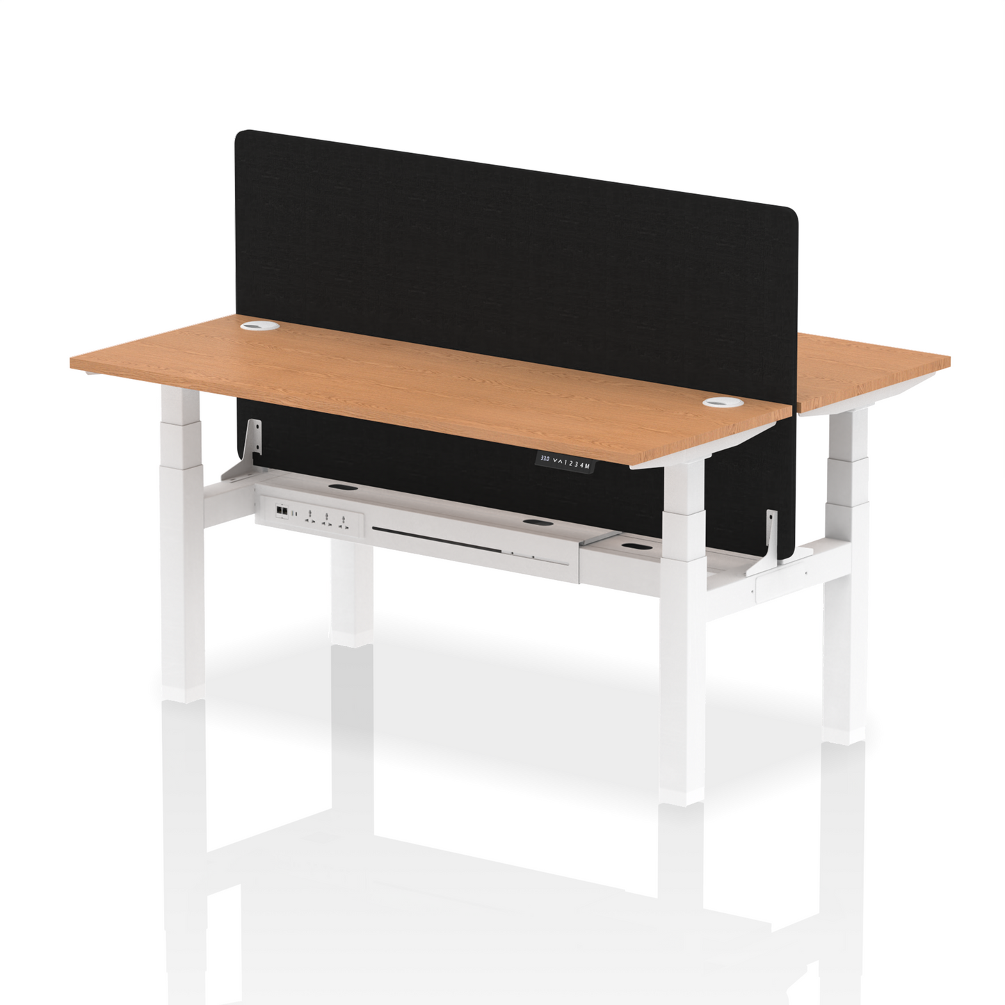 Dynamic Office Solutions Slimline Height Adjustable Standing Desk - 2 Person with Black Straight Screen