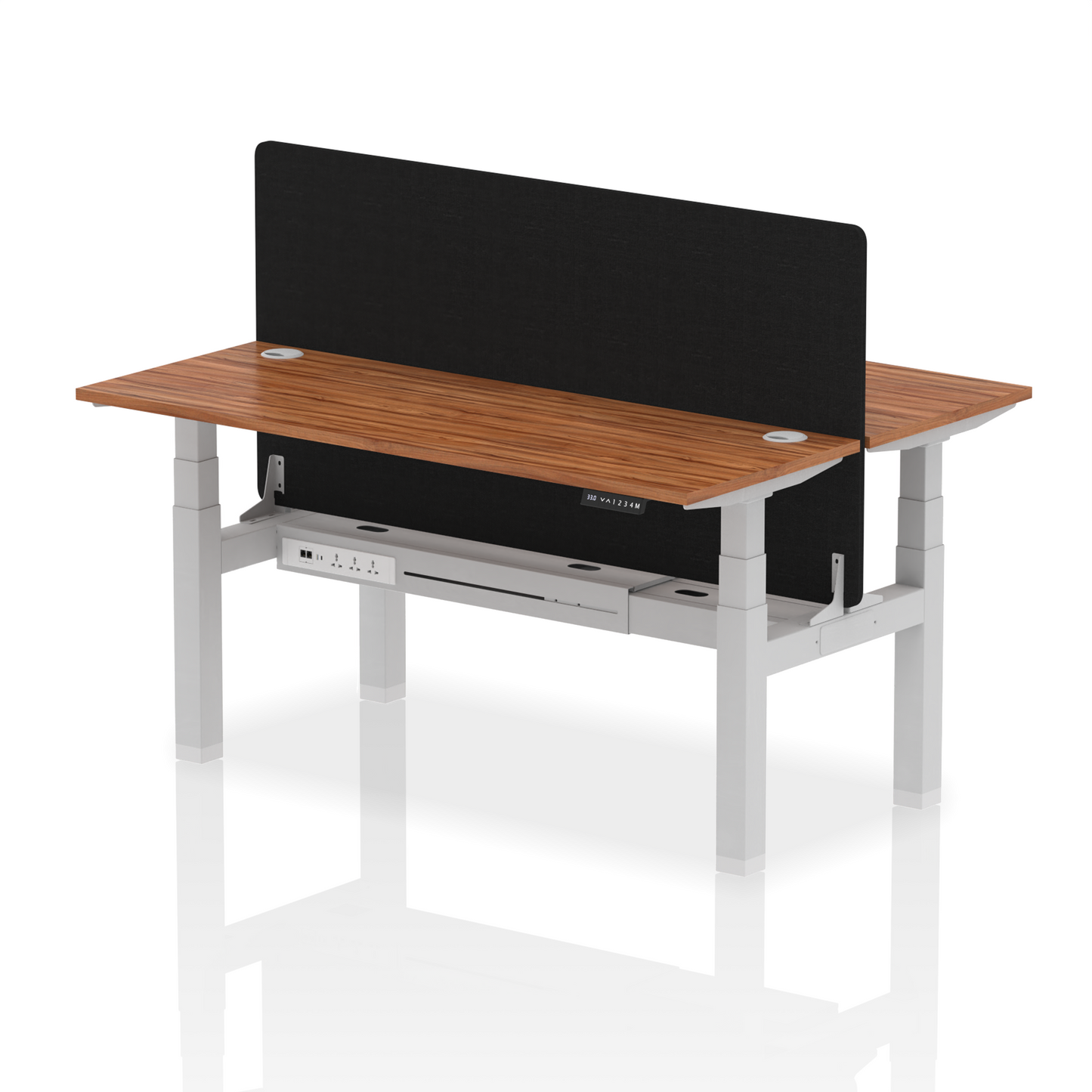 Dynamic Office Solutions Slimline Height Adjustable Standing Desk - 2 Person with Black Straight Screen