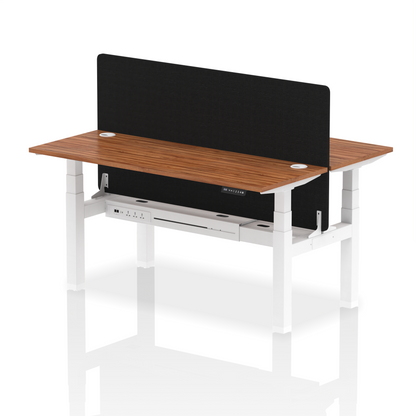 Dynamic Office Solutions Slimline Height Adjustable Standing Desk - 2 Person with Black Straight Screen