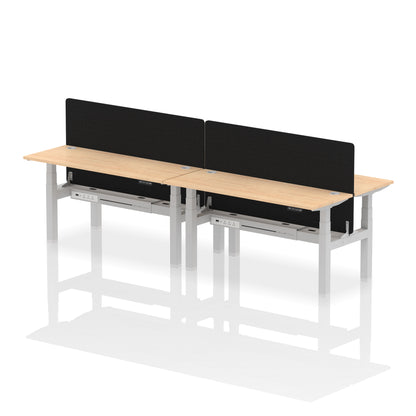 Dynamic Office Solutions Slimline Height Adjustable Standing Desk - 4 Person with Black Straight Screen