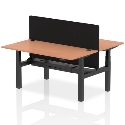 Dynamic Office Solutions Height Adjustable Standing Desk - 2 Person with Black Screen