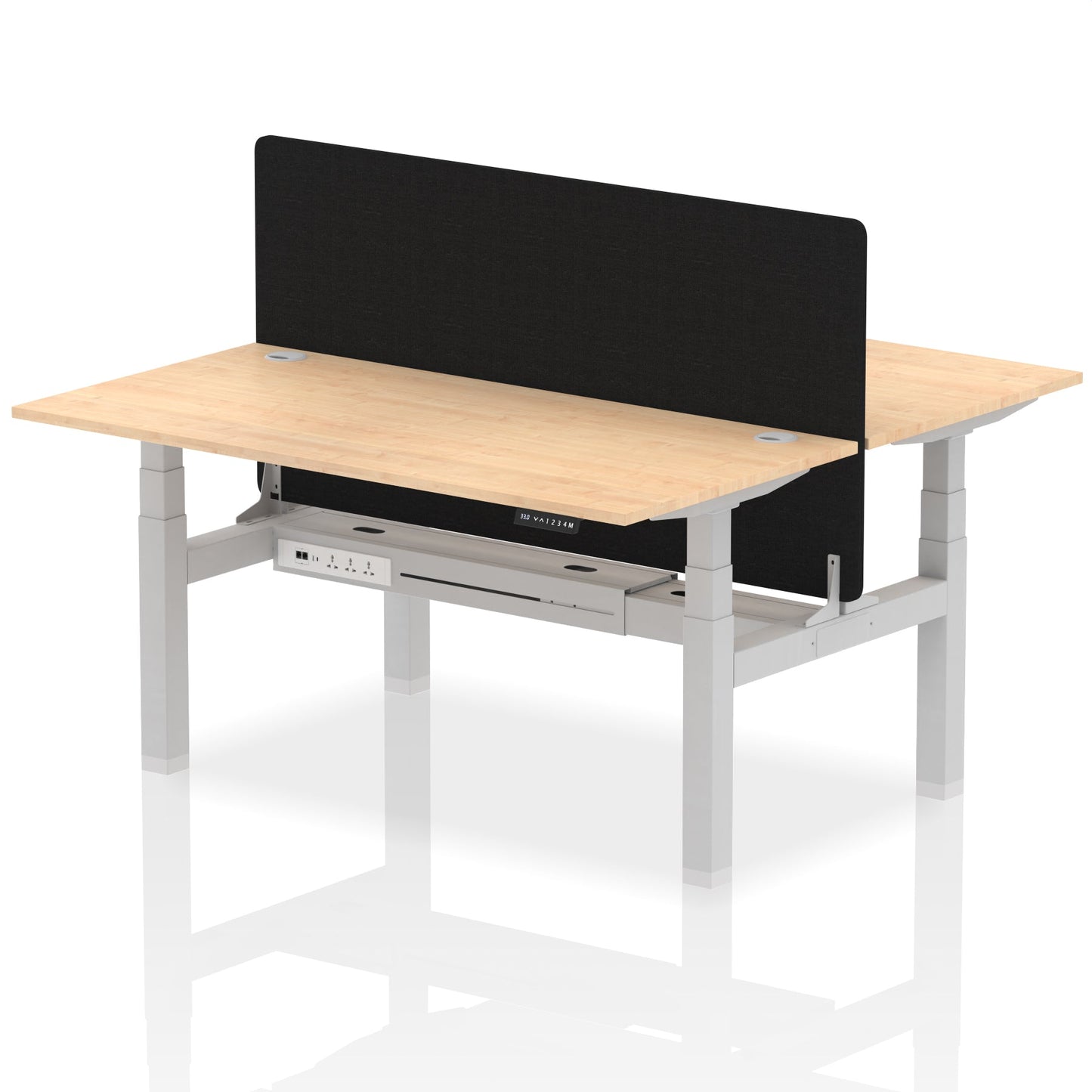 Dynamic Office Solutions Height Adjustable Standing Desk - 2 Person with Black Screen