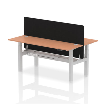 Dynamic Office Solutions Slimline Height Adjustable Standing Desk - 2 Person with Black Straight Screen