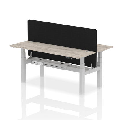 Dynamic Office Solutions Slimline Height Adjustable Standing Desk - 2 Person with Black Straight Screen