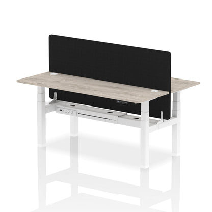 Dynamic Office Solutions Slimline Height Adjustable Standing Desk - 2 Person with Black Straight Screen