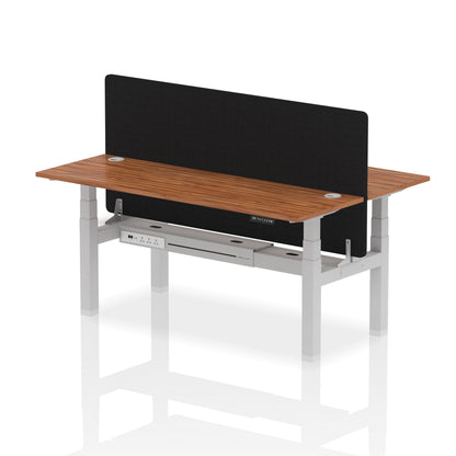 Dynamic Office Solutions Slimline Height Adjustable Standing Desk - 2 Person with Black Straight Screen