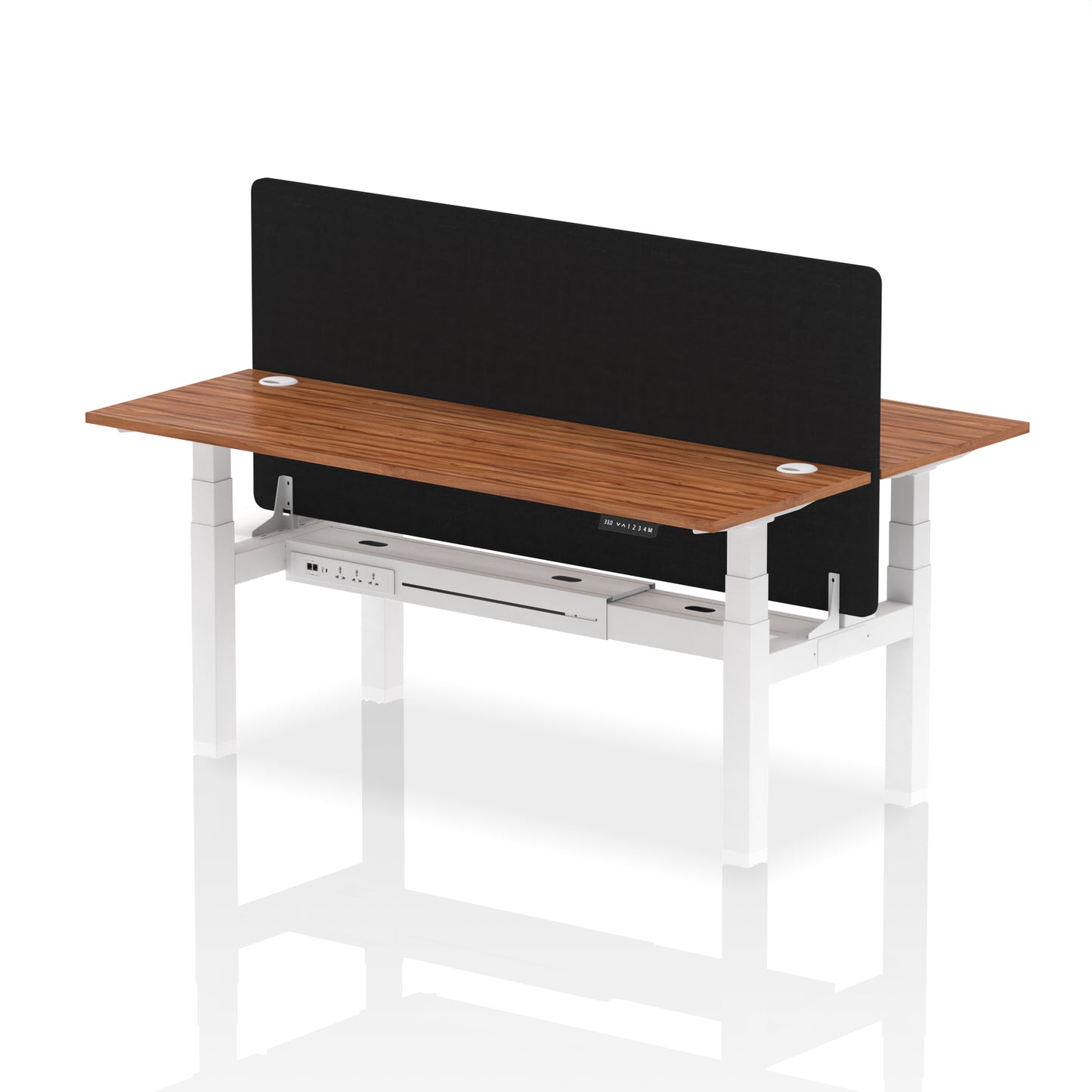 Dynamic Office Solutions Slimline Height Adjustable Standing Desk - 2 Person with Black Straight Screen