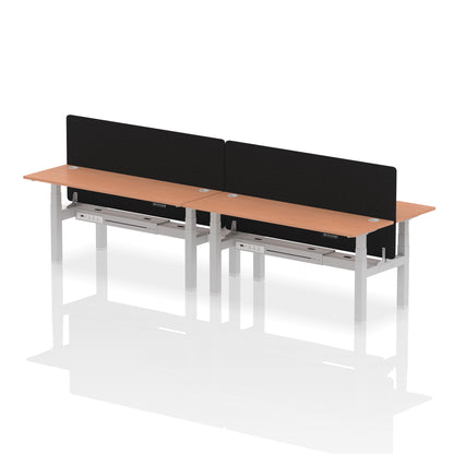 Dynamic Office Solutions Slimline Height Adjustable Standing Desk - 4 Person with Black Straight Screen