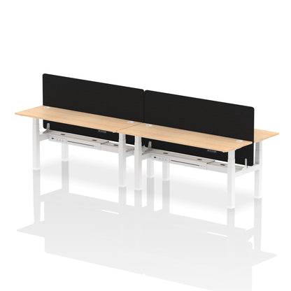 Dynamic Office Solutions Slimline Height Adjustable Standing Desk - 4 Person with Black Straight Screen