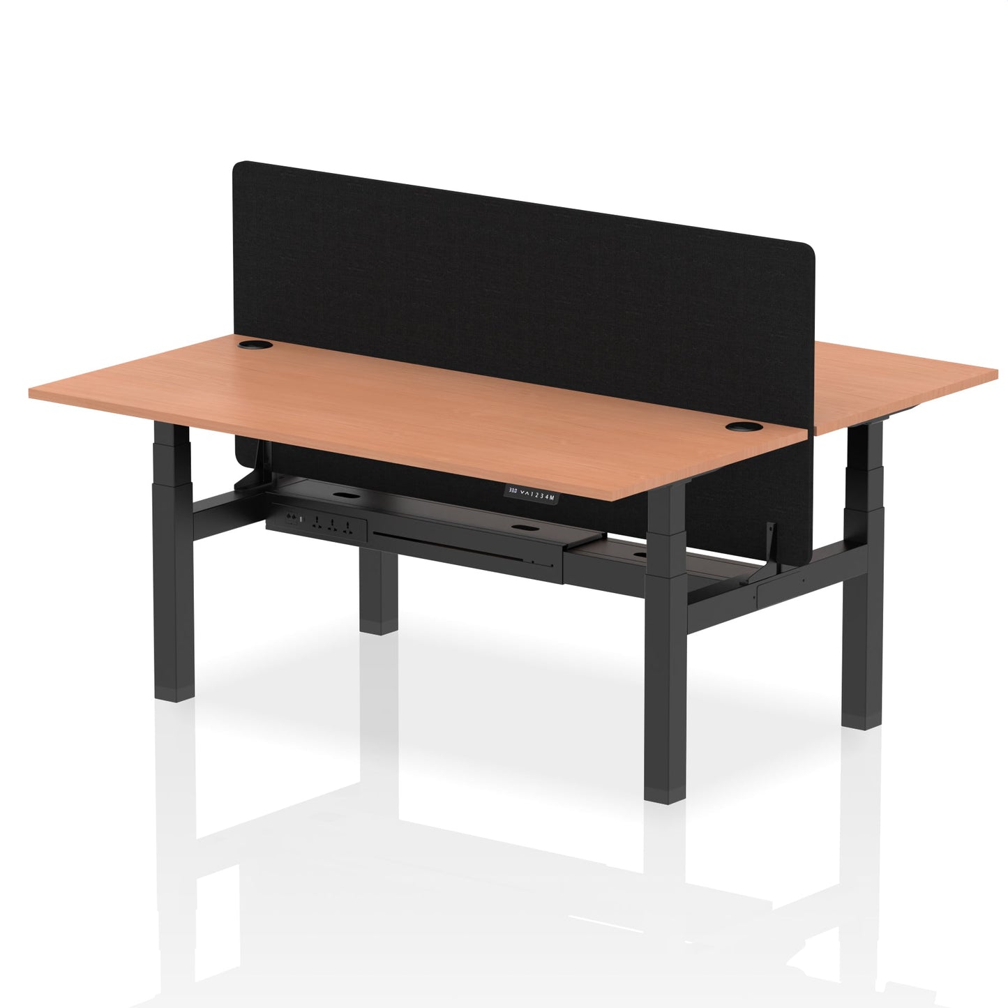 Dynamic Office Solutions Height Adjustable Standing Desk - 2 Person with Black Screen