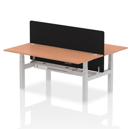 Dynamic Office Solutions Height Adjustable Standing Desk - 2 Person with Black Screen