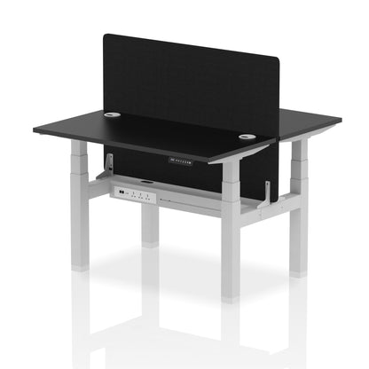 Dynamic Office Solutions Slimline Height Adjustable Standing Desk - 2 Person with Black Straight Screen